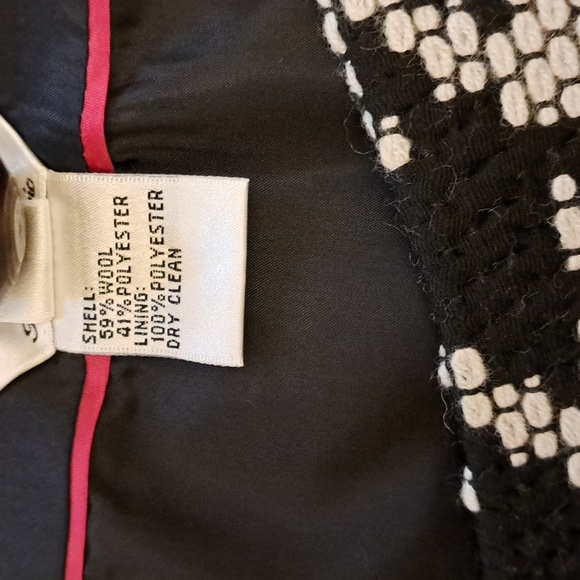 Talbots wool blend houndtoothblack cream skirt size 12  22 inches long nwt - Picture 5 of 6